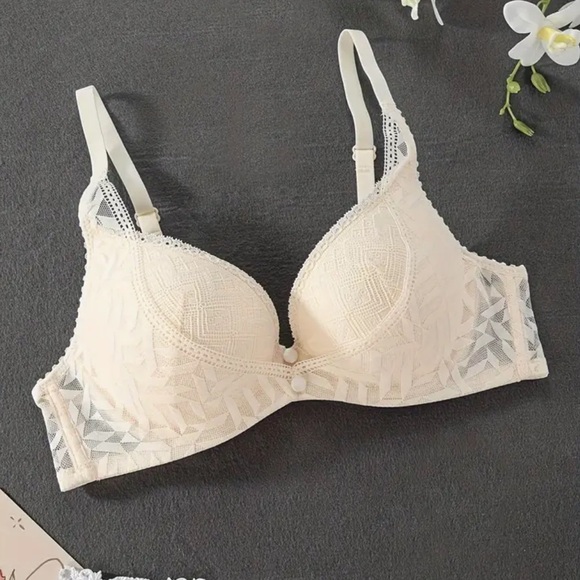 🌿 3 pcs Lace Push Up Bra, Sexy & Breathable Underwire Bra - Picture 4 of 16